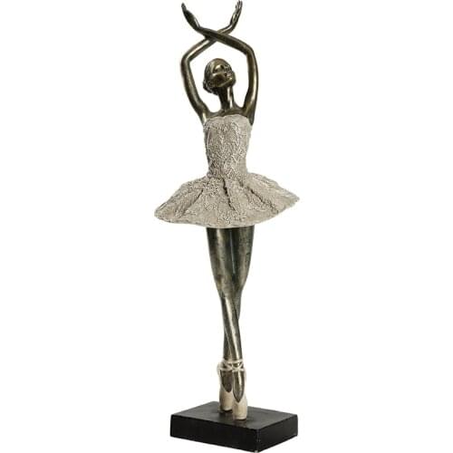Modern Abstract Ballerina Girl Sculpture Beauty Ballet Dancer Figurine Ornaments Office Home Bar Decoration Art Resin Craft Gift