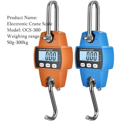 Crane Scale Weight 300kg 150kg/50g 200kg/100g 500kg/100g Heavy Duty Hanging Hook Scales Portable Digital Stainless Steel