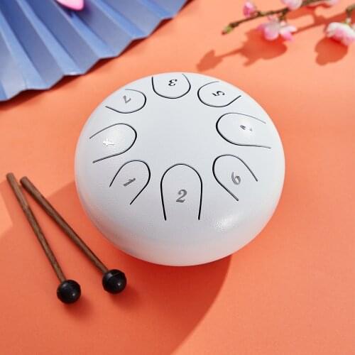 Tongue Drum Musical Instruments Pan Drum Percussion Handpan Drum Set 6 Inch 8 Tone C-Key with Drumsticks Carrying Bag
