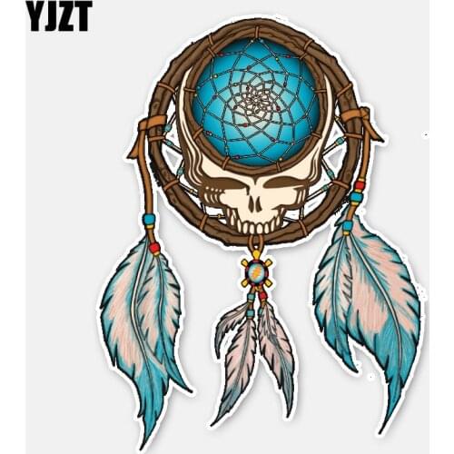 YJZT 11.3CM*8.9CM Personality Skeleton Catcher Body Motorcycle Helmet Decal Car Sticker 6-2984