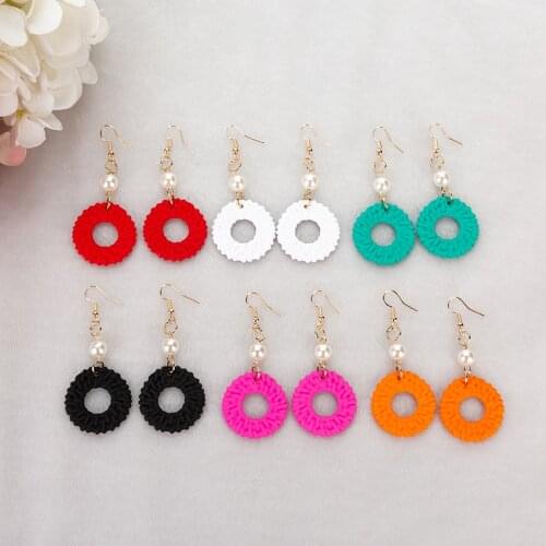1 Pair Women Drop Earrings Bohemian acrylic Earrings Unique Round Fashion Birthday Jewelry Gifts