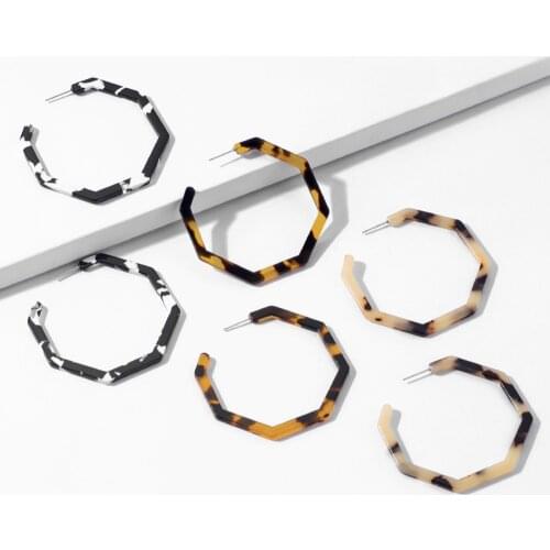 Fashion Personality Womens Earrings Leopard Print Unusual Acetic Acid Circle Earing Bohemian Colorful Acrylic Earring For Women