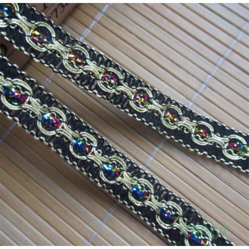 10yards/lot Vintage Cotton Gold Silver Thread Embroidered Lace Trim Ribbon Fabric Handmade DIY Sewing Supplies Craft Decoration