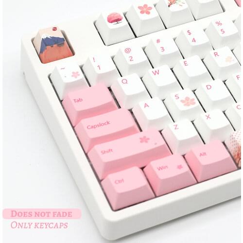 104 Keys PBT OEM Keycaps For Cherry Mx/Kailh Switch Gaming Mechanical Keyboard Dye Sublimation Pink Keycaps Sakura Theme