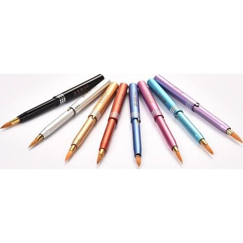 12pcs beauty tool spring single-head lip brush, 7 colors, portable retractable lipstick brush with lid, mini lip brush