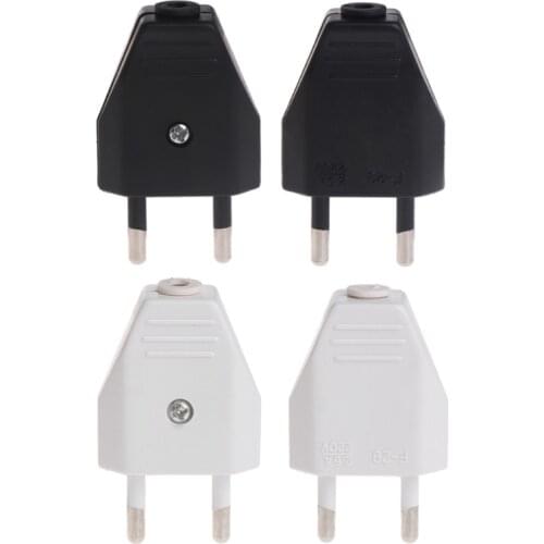2019 New 2 Pcs German Type European 2 Pin Plugs Network Cables 2.5A 220V Electric Contact Electrical Equipment
