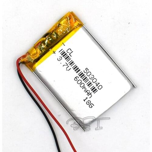 5Pcs Lithium Polymer Battery 503040 3.7V 600mah Rechargeable Liion Cell Li-Po For DVD PAD PDA MP5 GPS Digital Product Navigator