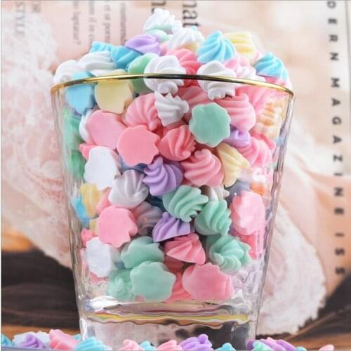 50Pcs Mixed Macaron Color Simulation Flat Back Resin Cabochon Figurine Stone Embellishments Applique DIY Wedding Scrapbook Craft