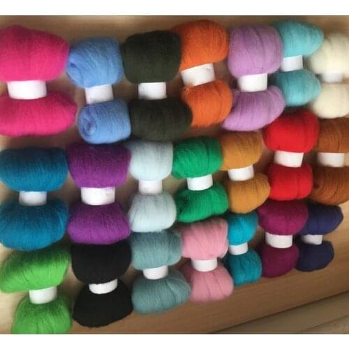 70s merino wool fiber mix color 10g/21pcs/lot wool needle felting roving