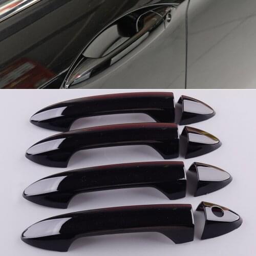 8Pcs Side Door Handle Cover Trim Without Keyless Hole Decor ABS Glossy Black Fit For Honda Accord 9th 2013 2014 2015 2016 2017