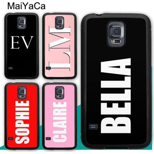 Custom Name Initials Pink Large Monogram Case For Samsung A21S A20e A71 A51 A10 A40 A50 A70 Galaxy S20 Plus S10 S9 Note 20 Ultra