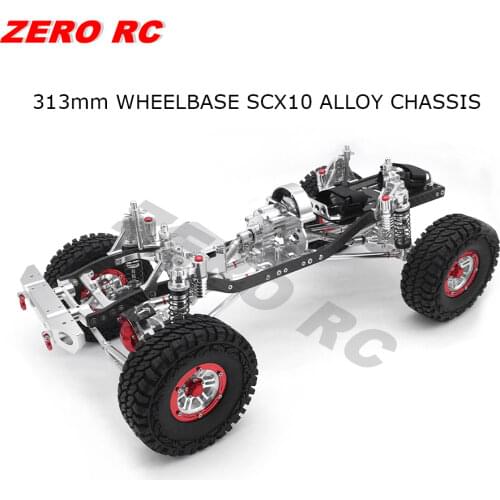 Cool Racing CNC 1/10 Rock Crawler Aluminum Axial SCX10 Chassis W/ Carbon Frame Wheelbase 313mm Silver