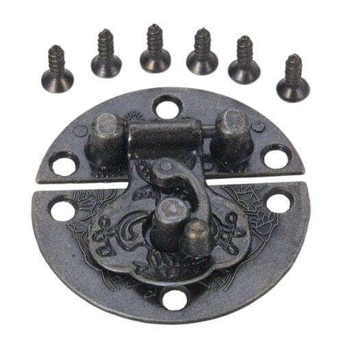 Dophee 40mm Hasp Hardware Latch Hook Wooden Boxes Case Jewelry Box Furniture Buckle Clasp Lock