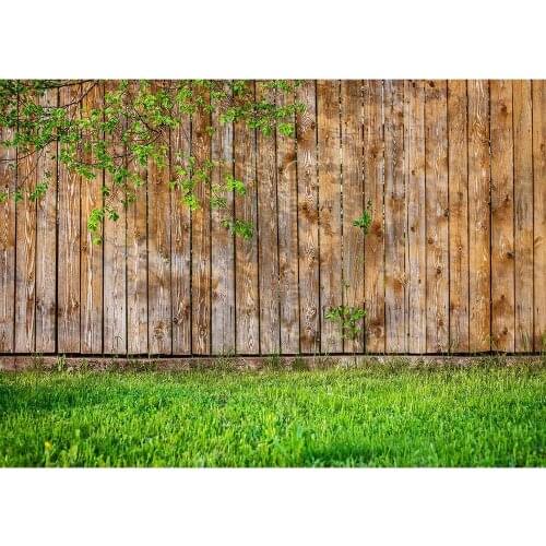 Photography Background Grassland Wooden Plank Wall Spring Custom Backdrop for Children Baby Easter Party Photobooth Fond Photo