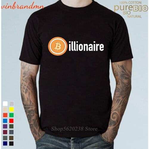 Billionaire Bitcoin design T Shirt Mens Stylish Clothes the crypto enthusias T-Shirts 100% Cotton Crew Neck Tee Shirt Hombre