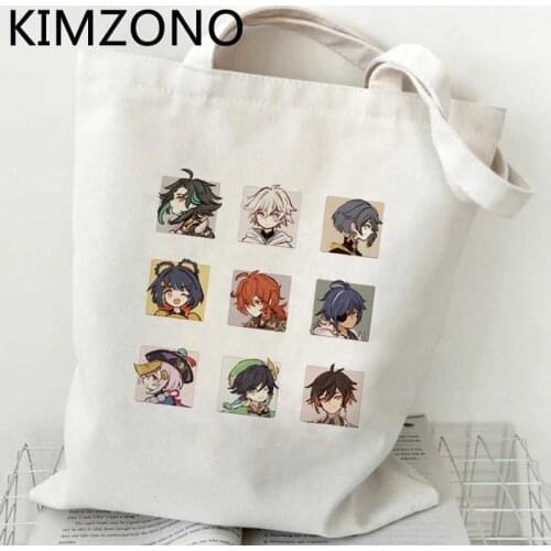 Genshin Impact shopping bag reusable tote bolso eco shopper grocery bag tote reciclaje cabas