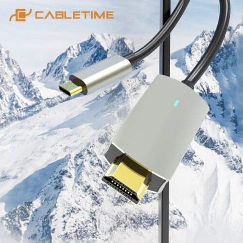 CABLETIME USB C to HDMI Cable 4K 60Hz LED Indicator Type C Cable for Laptop Surface Projector HDMI Adapter H05
