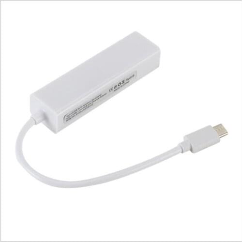 Type-c Usb 2.0 To Usb Rj45 Ethernet Lan Adapter Hub Cable For Macbook Pc Type-c Port Supports Reverse Plug
