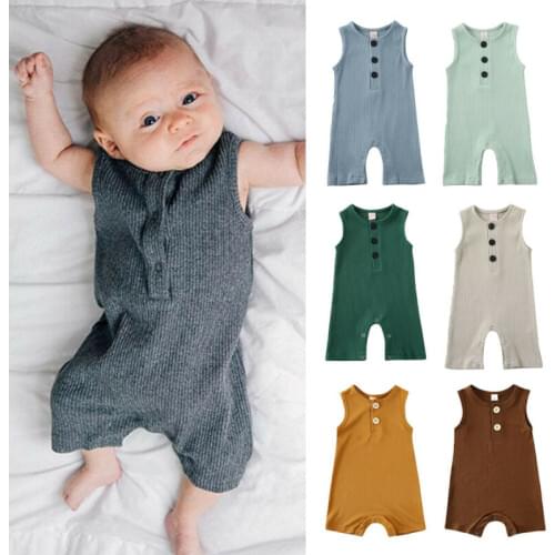 Newborn Infant Baby Boys Girls Clothes Romper Jumpsuit Summer Outfit Summer Sleeveless Baby Clothing