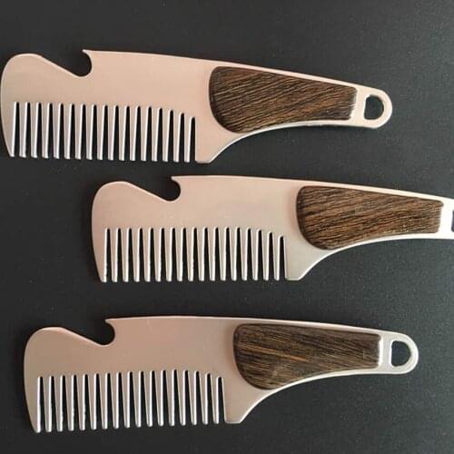 Multifunctional Styling Comb Kitchen Corkscrews Openers, Beauty Hairdressing Comb Stainless Steel Haircut Trimming Hair Combs