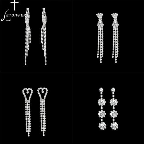 Letdiffery Bling Cubic Zirconia Rhinestone Earring Fashion Luxury Crystal Earrings Jewelry for Women Wedding Party Birthday Gift