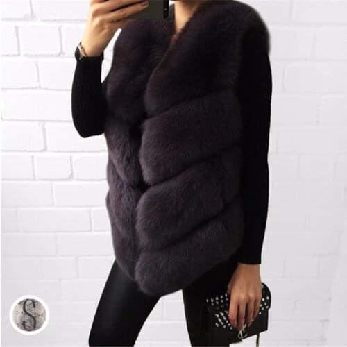 FURSARCAR Fashion Real Fur Vest Women Natural Genuine Fox Fur Female Waistcoat Short Style Winter Thick Lady Fox Fur Gilet