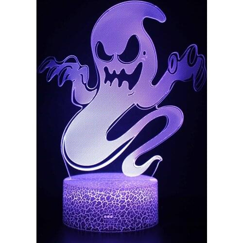 Halloween Series Skull Remote Control Table Lamp GiftCute Toy Gift 7 Color Abstract Artist Graphics Cartoon Atmosphere