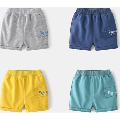 New 2021 Kids Boys Summer Casual Shorts Children Short Pants Baby Boys Letter Print Elastic Mid Waist Sports Shorts Trousers