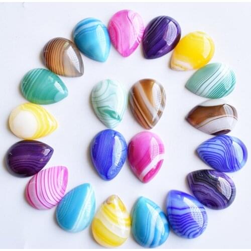 Wholesale 20pcs/lot fashion natural mixed stripe onyx drop CAB CABOCHON beads 18x25mm for DIY jewelry making free shipping