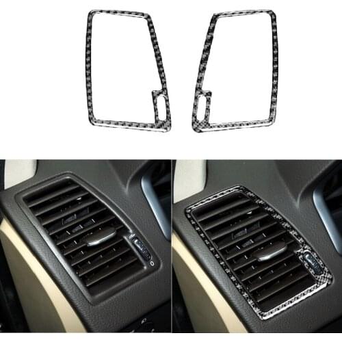 Fit For Volvo XC90 XC Classic 2003-2014 Carbon Fiber Interior Side Air Conditioning Vent Outlet Frame Trim Soft Cover Stickers