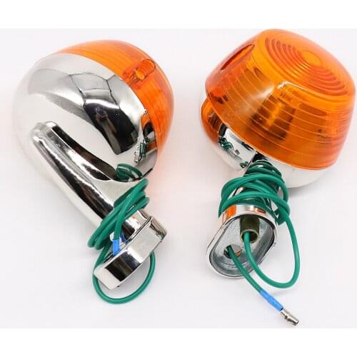 Motorcycle JH70 JH48cc turn signal light Front indicator Vintage Round Steering Lights Steel Rear Lights Round Zinc Metal Yellow