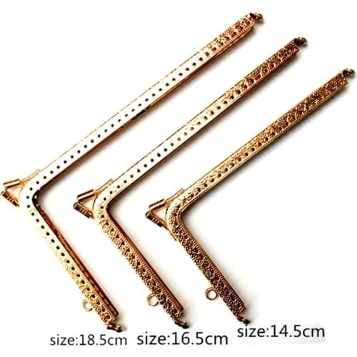 10Pcs Gold Plated L Shape Classic Metal Frame Kiss Clutch Clasp Coins Purse Bag Handbag Handle DIY Accessories