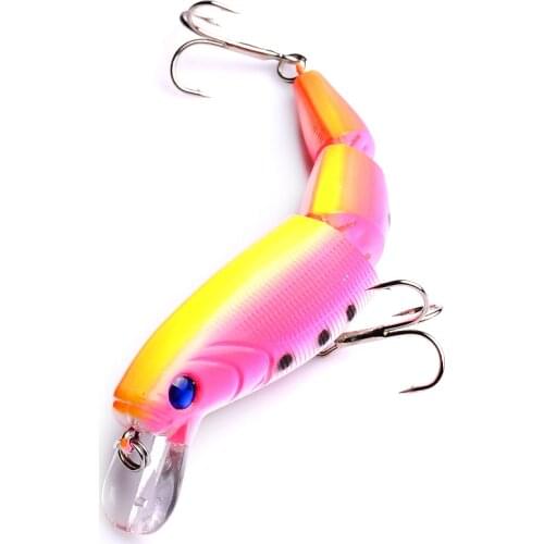 Minow jointed fishing lures 3 sections Jointed Hard Bait Fishing lures tackles 10.5CM 14G 6# hooks 25pcs Diving bassbatis