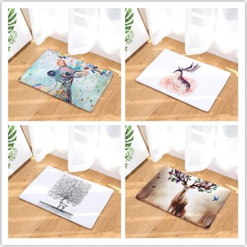 New Creative Personality Color Sika Deer Print Carpets Bathroon Mats Anti-Slip Rugs