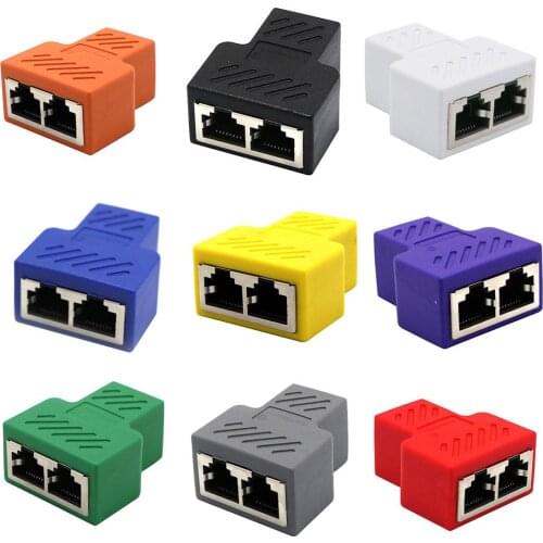 1 To 2 Ways Ethernet Cable Adapter Lan Cable Extender Splitter for Internet Cable Connection 1 Input 2 Output