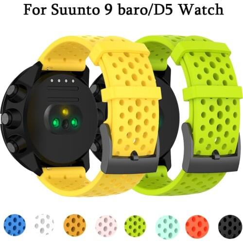 Silicone Watchband Strap for suunto spartan sport wrist hr for Suunto 9/9 baro/suunto7/ D5 Watch 24mm Replacement Band Bracelet