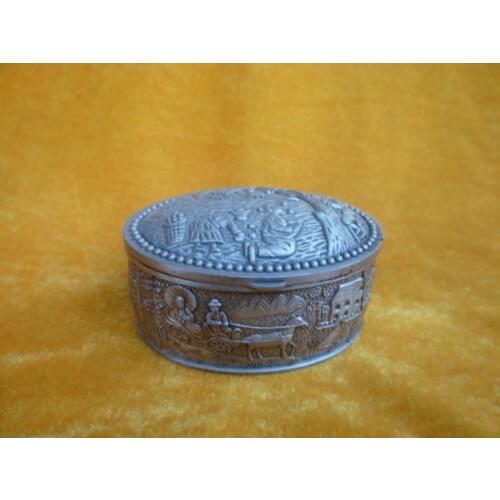 Collectable Old Qing Dynasty Silver Jewelry box 3,fine carving,Free shipping