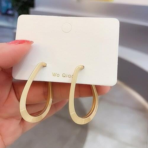 S925 Needle Drop Earrings For Women Korean New Metal Exquisite Simple Geometric Circle Earrings Jewelry Wholesale
