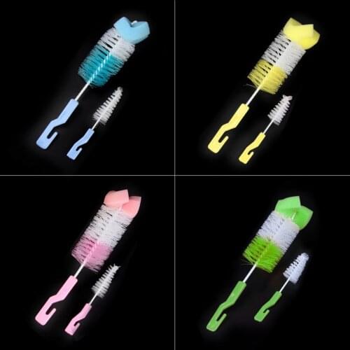 Baby Feeding Clearer 360 Degree Rotating Spin Sponge Brush Baby Milk Feeding Bottle Nipple Wash Cleaning Scrubber Brushes