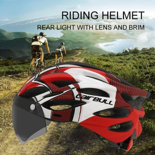 Cairbull Mountain Bike Helmet Cycling Bicycle Intergrally-molded Helmet With Removable Visor Goggles Bike Taillight