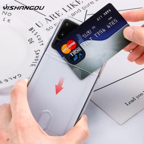 Silicone Case For Samsung S20 FE S9 S10 S20 S21 Note 20 10 9 Plus S10E A10 A30 A40 A50 A70 A71 A51 Clear Card Slot Soft Cover