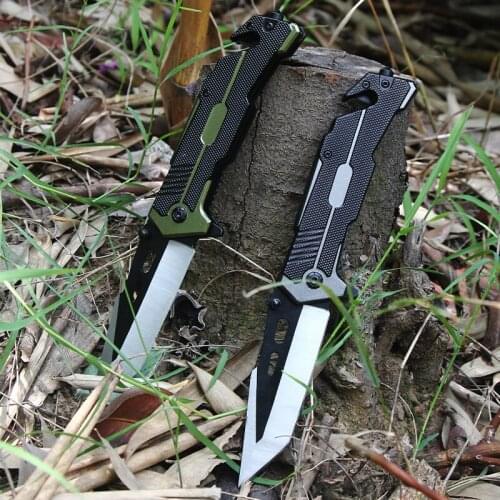 High-Quality Folding Knife Sharp Wide Blade with Percussive Hammer Cutter Camping Adventure Survival Multifunctional TOOL Knifes