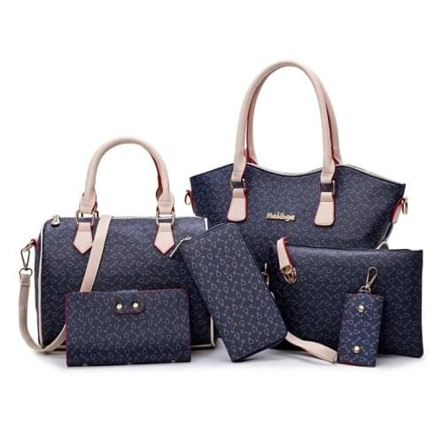 Womens Handbag Designer Luxury 2021 new PU Leather 6 PCS Fashion Shoulder bag handbag purse card bag clut