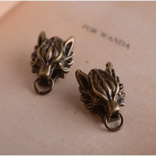 Vintage Chinese Zodiac dragon head pin brooch shirt collar pin buckle button ornament jewelry accessories 6pcs x