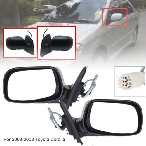 Non-Folding Car Door Wing Side Mirror Rearview Mirror for Toyota Corolla CE/LE S Sport XRS Sedan 4-Door 2003-2008