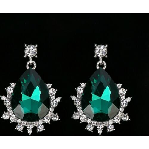 YFJEWE Fashion Women Multi-color Crystal Vintage Retro Silver Plated Romantic Pendants Ladies Accessories Jewelry Earrings #E298