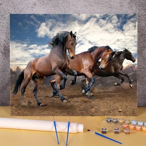 Animal Horse Painting By Numbers Set Oil Paints 50*70 Painting On Canvas Handmade Crafts For Handicraft