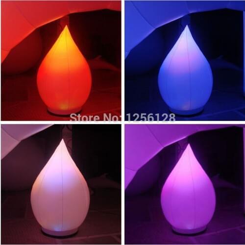 1.5 m Tall colorful inflatable water drops for stage decoration with changing rgb light