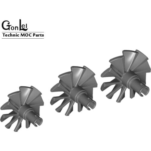 10Pcs/Lot MOC Jet Engine Fan with 10 Blades High-Tech Pin MOC Building Blocks Brick Parts DIY Toys Compatible with 46667 18753