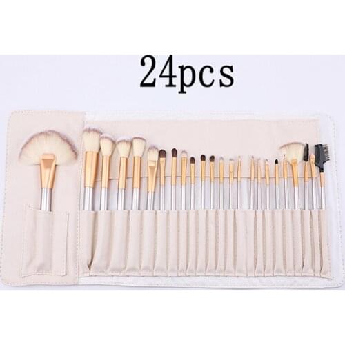100set/lot 24pcs 18pcs 12pcs Makeup Brushes Set Professional Cosmetic Powder Brush With Leather Bag Face Lip Eyes Makeup Tool